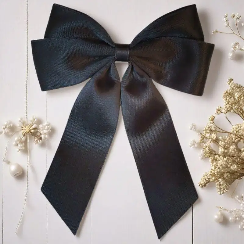 أنيقة شريط أسود القوس بروش للنساء تنوعا Bowknot التعادل دبابيس السيدات كلية نمط قميص طوق دبابيس الملابس والاكسسوارات #4