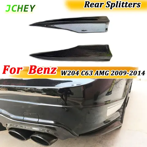 벤츠 W204 C63 AMG 2009-2014용 카본 파이버 리어 범퍼 립 스플리터 에이프런 핀 플랩 바디 키트 자동차 액세서리