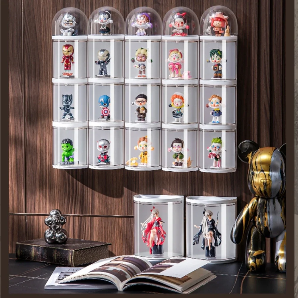 Display Box Transparent Acrylic Rotating Wall Hanging Blind Box Storage For Doll Model Kits Organizer Cabinet