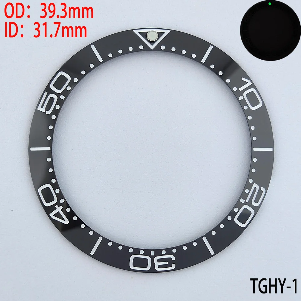 OD：39.3mm ID：31.7mm TGHY1-6 Watch Bezel TAG Sloping Luminous Watch Ring Ceramic Bezel Insert Replacement of Watch Accessories