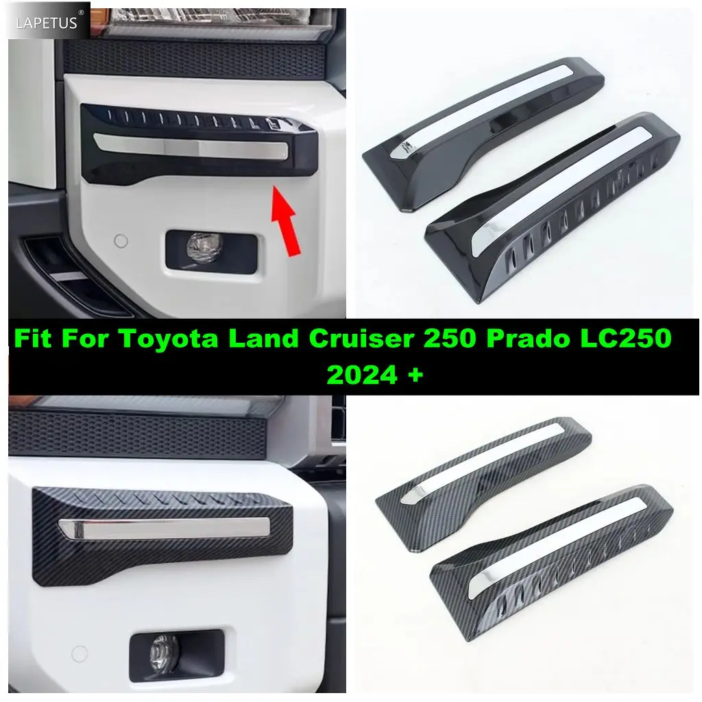 

Car Front Fog Light Lamp Eyebrow Frame Decor Sticker Cover Trim Accessories For Toyota Land Cruiser Prado 250 LC250 2024 2025