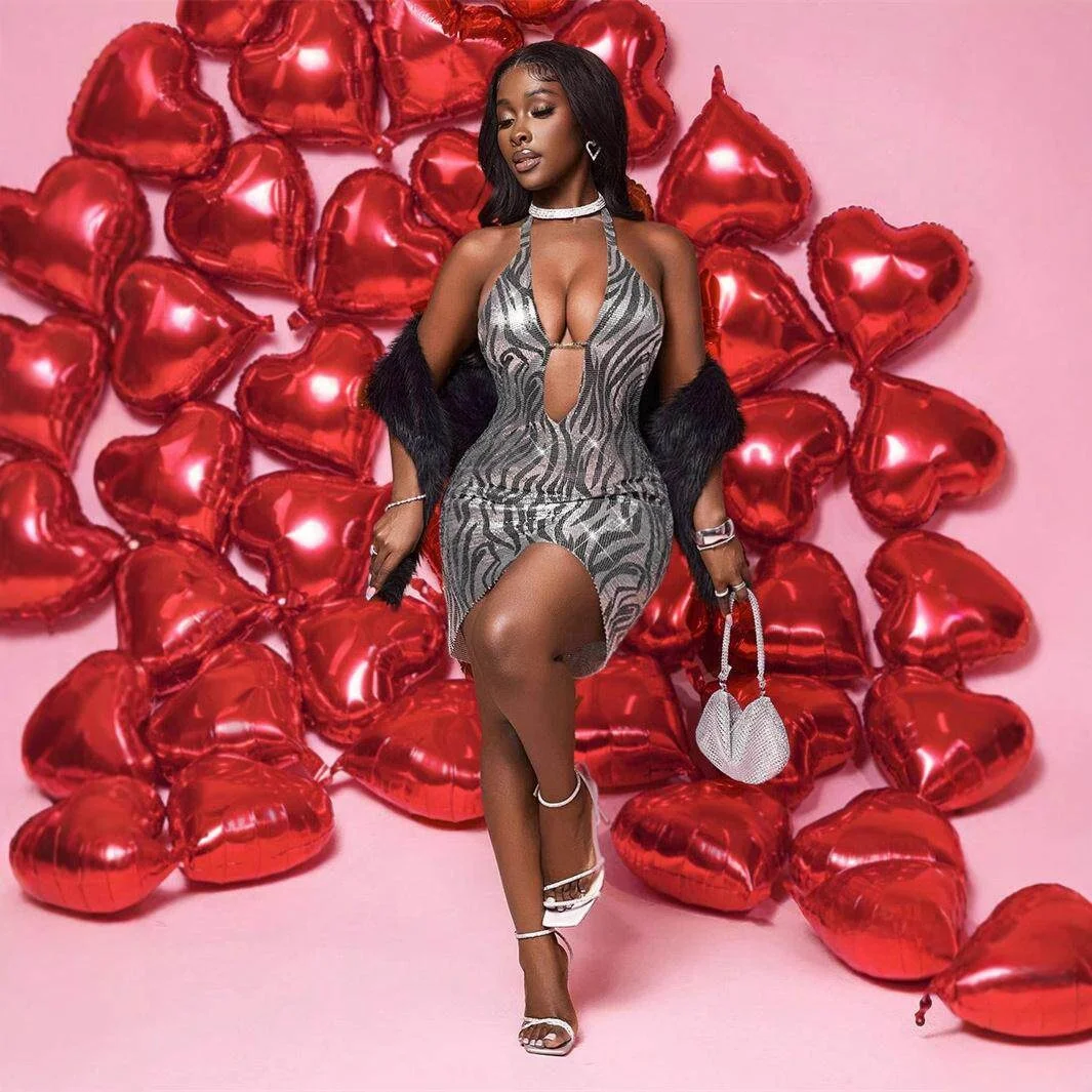 

Sexy Zebra Print Dress V-Neck Party Club Bar Nightclub Sleeveless H-Style Single Piece Citywalk 2016 Winter Collection