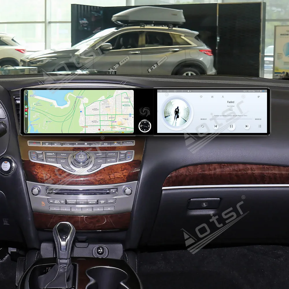 

Двухэкранный 12,3-дюймовый мультимедийный проигрыватель Android 13 с CarPlay для Infiniti QX60 2013-2020, сенсорный экран, GPS-навигация, головное устройство