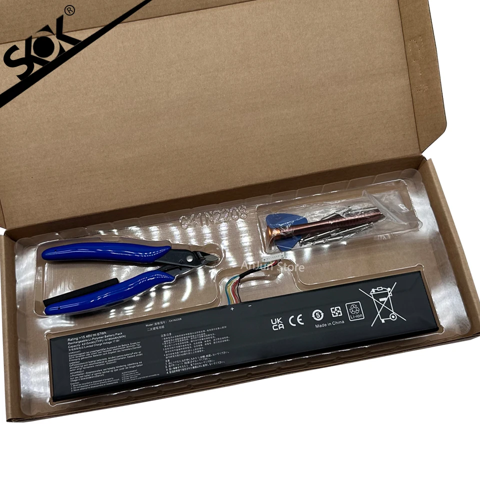 Baterai Laptop 15.48V C41N2208 untuk ASUS ROG ALLY Gaming Seri Genggam RC71L/PC71L Memperluas Kapasitas Tinggi Peningkatan Mod 74Wh