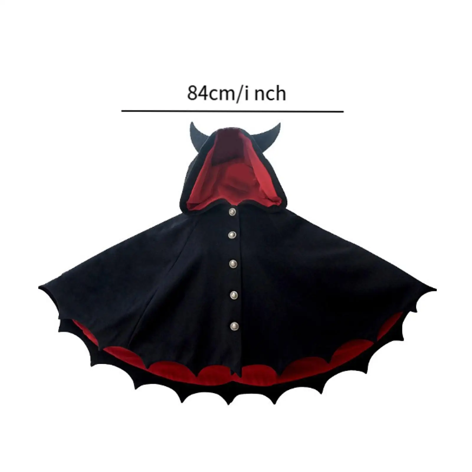 Halloween Cloak Fancy Dress Medieval Grim Cowl Hooded Halloween Cosplay Costume Devil Ears Cape Cloak for Boys Girls Kids Adults