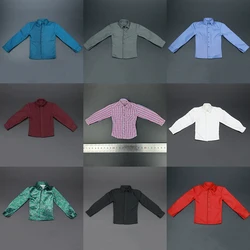 1/6 Male Soldier Solid Plaid Color Long Sleeve Shirt Undergarments Clothes Model Fit 12'' Body Action Figure Dolls