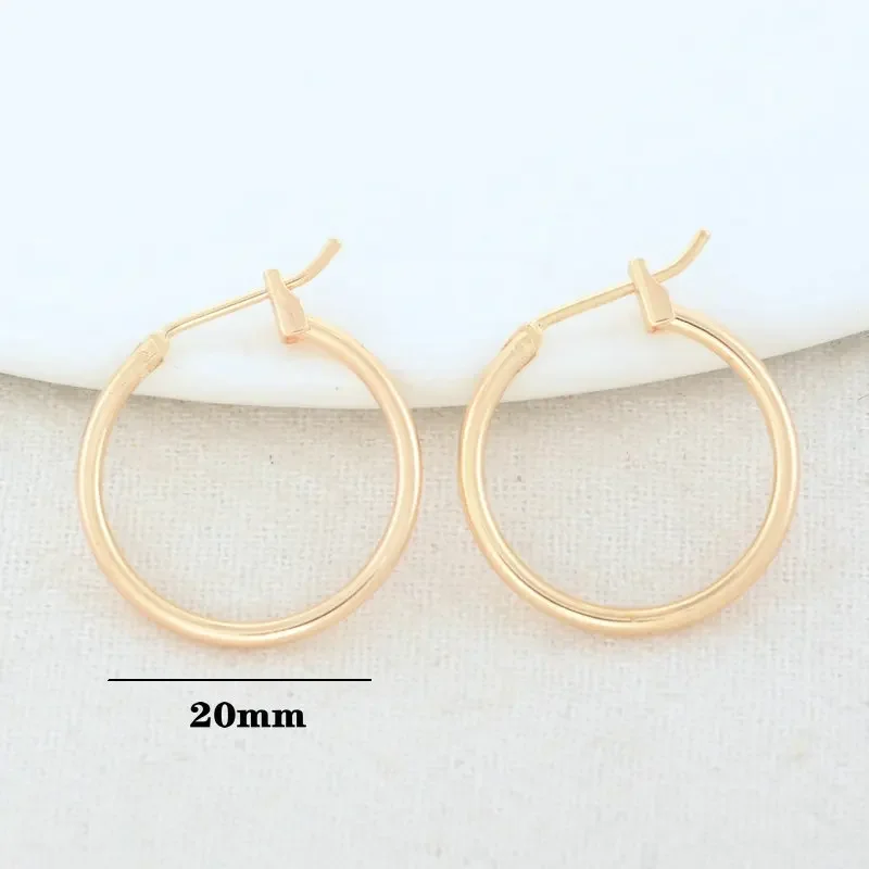 15MM 20MM 14K Gold Color Brass Round Earrings Hoops High Quality Jewelry Making Supplies Diy Findings Accessories