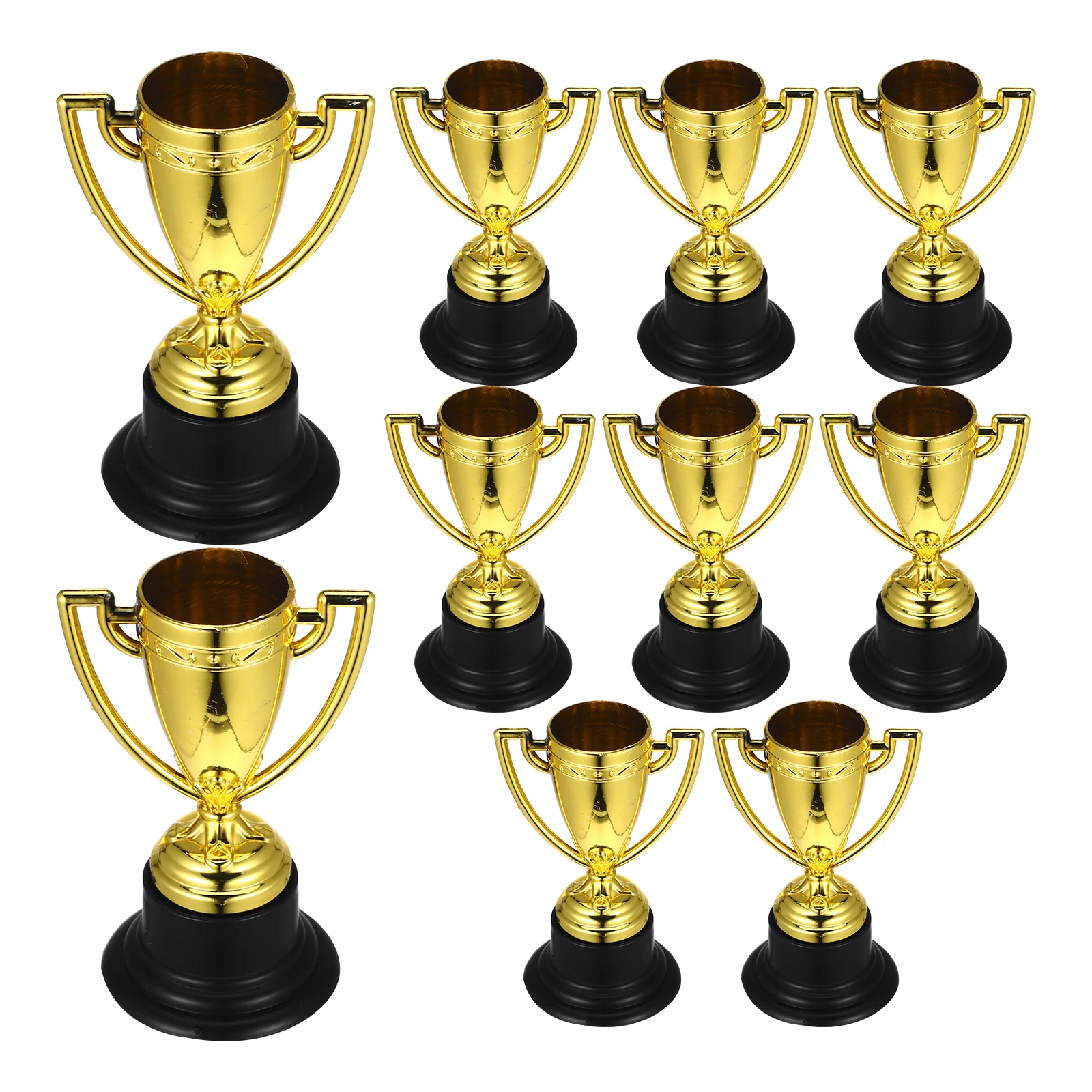 

10/12/24pcs Golden Mini Award Trophy Prizes Decor Plastic Reward Prizes Kindergarten Kids Gift Awards Trophy with Black Base