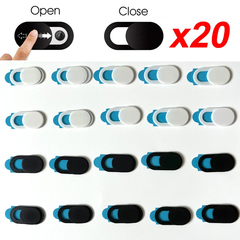 20Pcs Webcam Cover Shutter Slider Camera Cover for iPad Tablet Webcam Laptop PC Camera Mobile Phone Lens Privacy Sticker