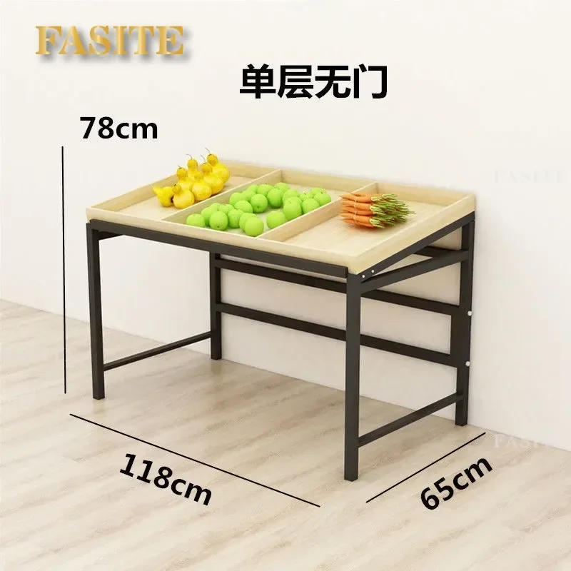 For Supermarket Fruit Vegetable Display Shelf Commercial Wooden Multifunctional Storage Rack for Fruit Store Grocery Shop