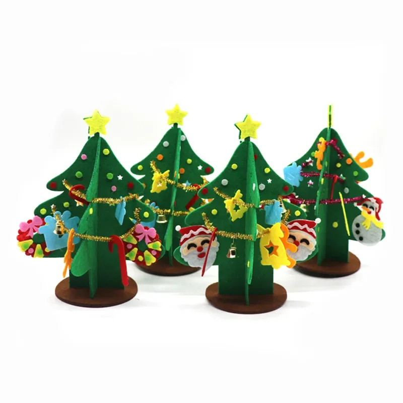 Árvore de Natal brinquedos para crianças, 3D DIY feltro, boneco brinquedos educativos, jardim de infância artesanato, decoração presentes para crianças