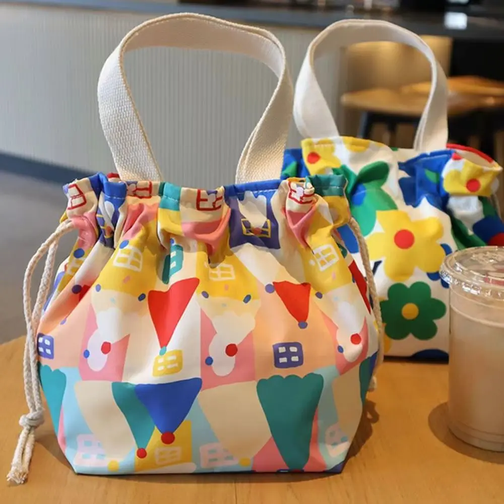 New Handbag Lunch Bag Large Capacity Thermal Drawstring Bag Cartoon Waterproof Insulated Bag