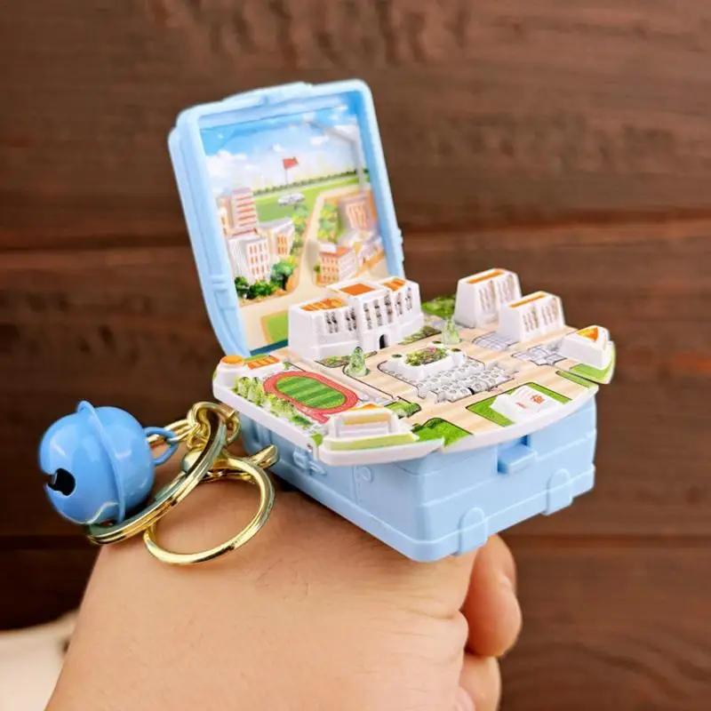 Popup Book Miniature Keychain Miniature School-Theme Book Pendant Folding Popup Book Small School Toys Key Chain For All Ages