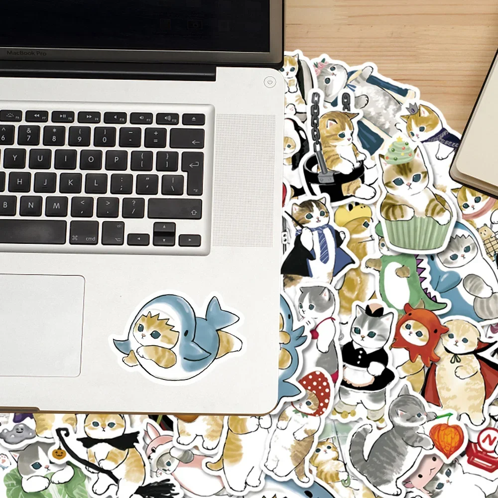 50 قطعة الحبر لطيف القط تأثيري ملصقات الكرتون DIY بها بنفسك محمول الأمتعة مقاوم للماء سكيت الكتابة على الجدران الشارات متعة للأطفال اللعب هدية #5