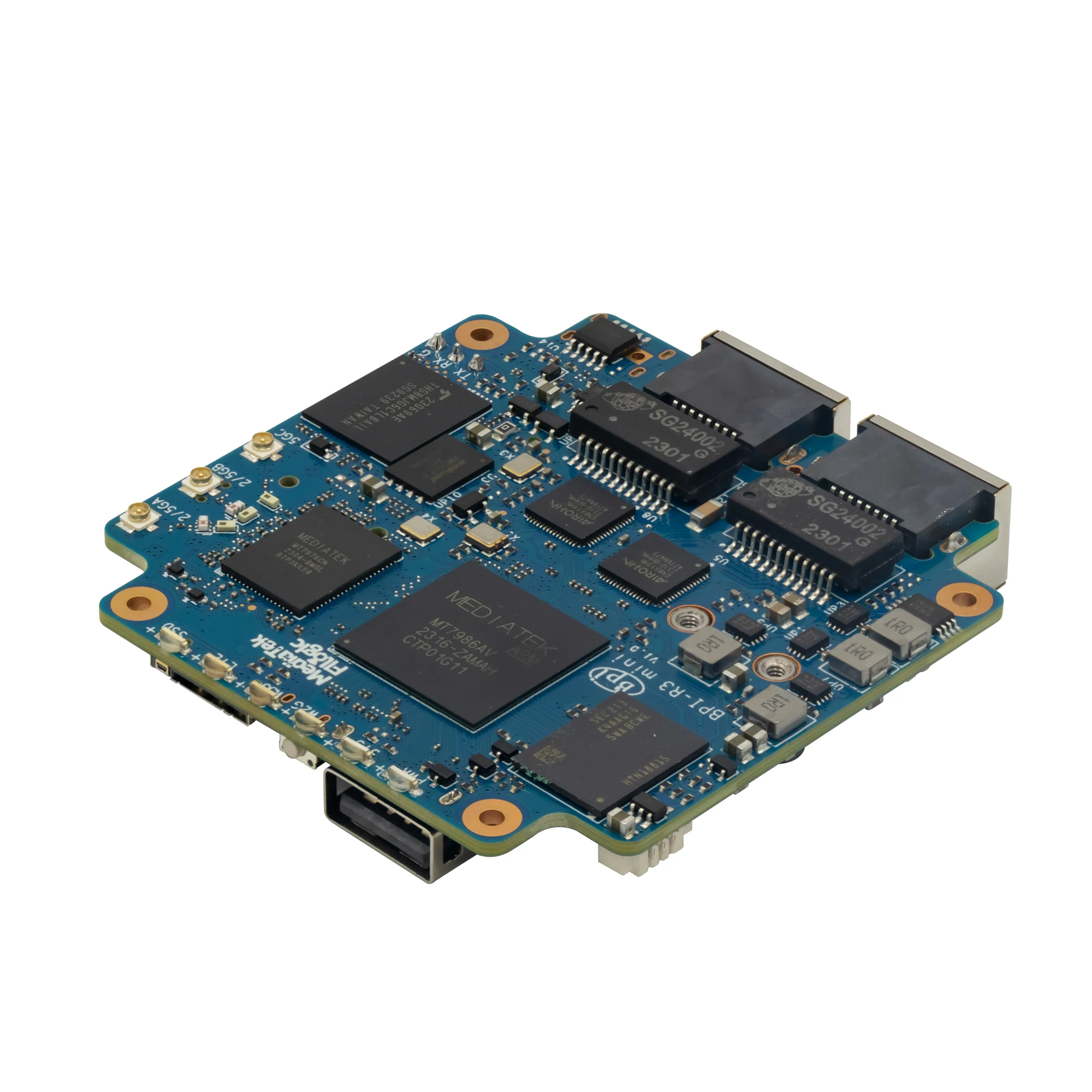 Banana Pi BPI-R3 Mini Router Board MediaTek MT7986 ARM A53 2G DDR 8G eMMC Support WiFi 6 and 2 x 2.5GbE Port Open Source Router