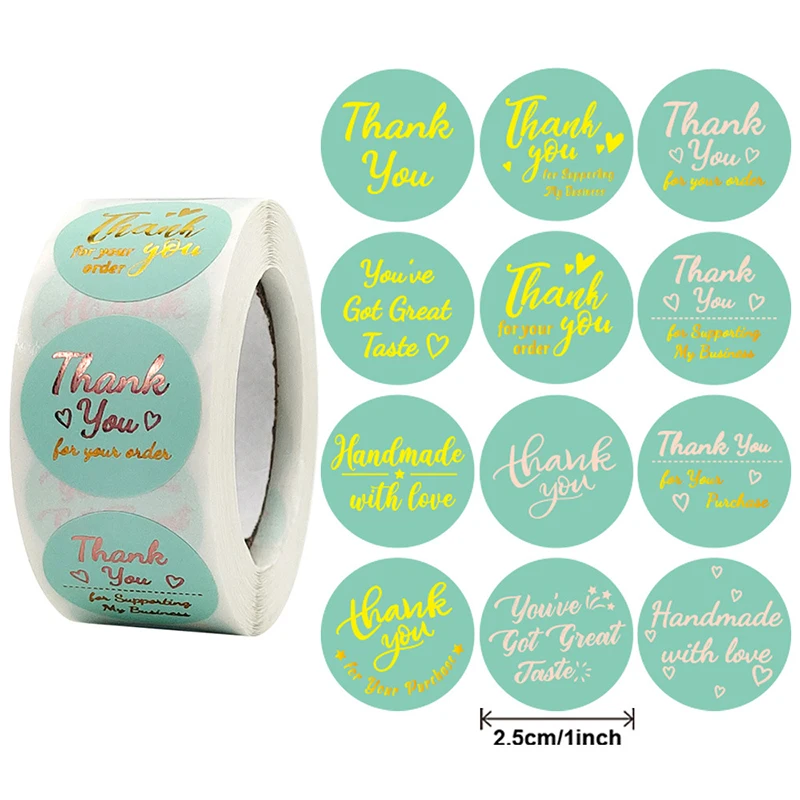 500pcs Round Labels Kraft Paper Thank You Sticker Dragees Candy Bag Flower Gift Box Cake Boxes And Packaging Wedding Stickers