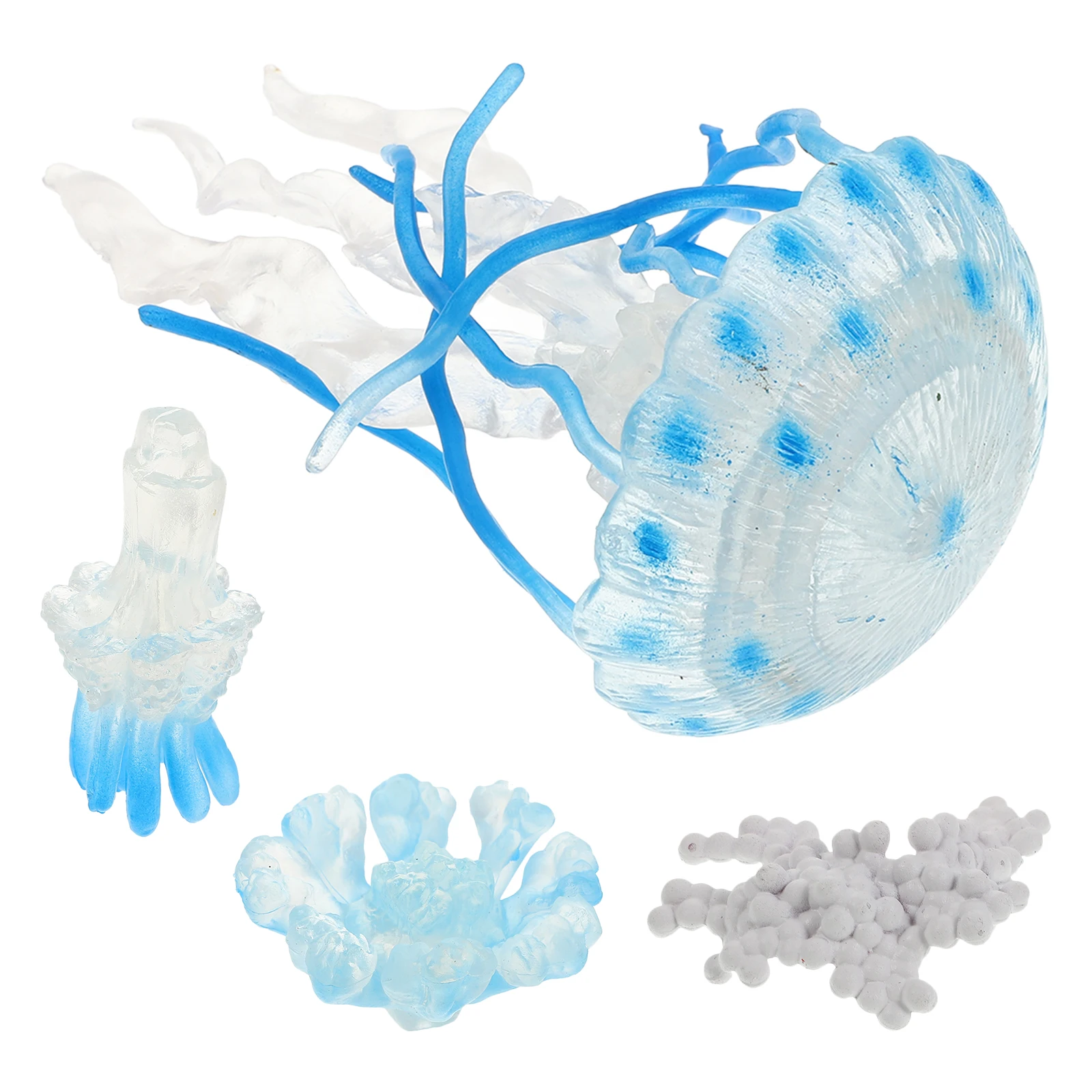

4 Pcs Jellyfish Growth Ornaments Floating Tank Children's Decor Figure Decorations