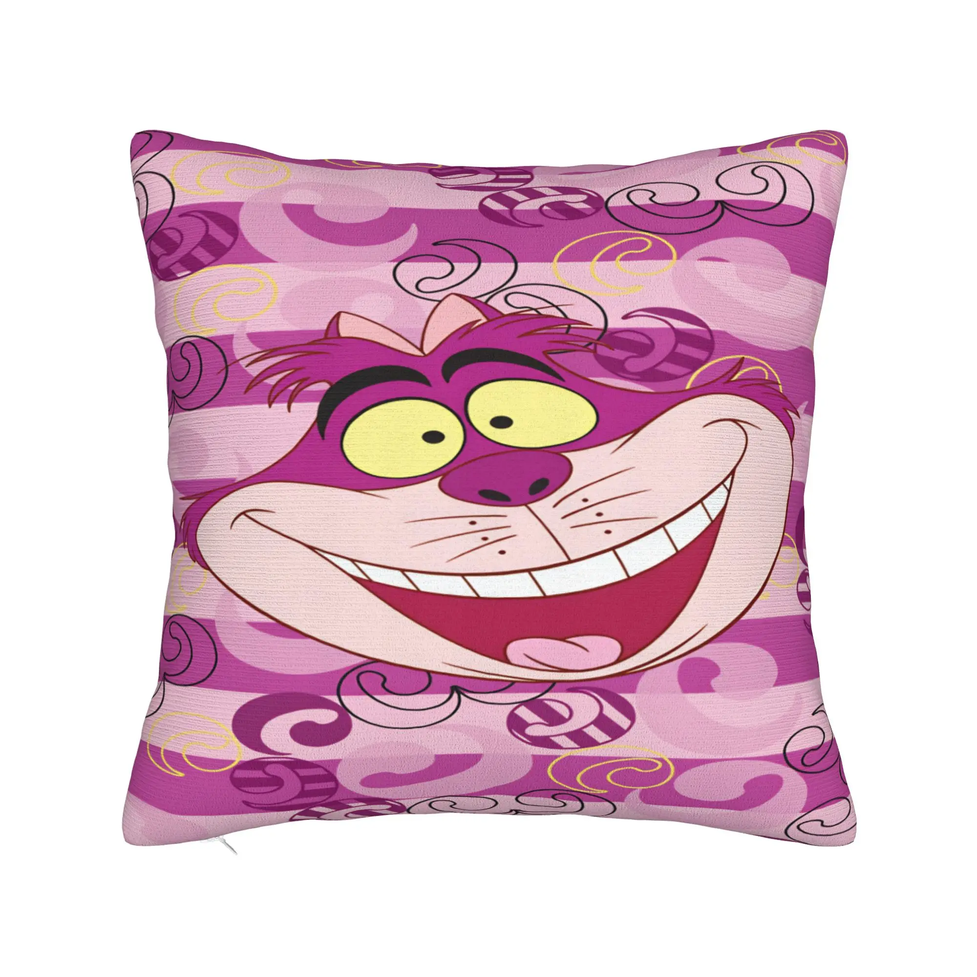 Alice Cheshire Cat  Pillow Case  Square Pillow Cover Vintage Pillowcases For Living Room Bed Chair