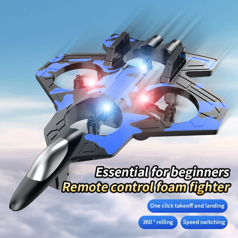 Zweefvliegtuig Vliegende helikopter RC Hobby Straalvliegtuig 2.4G Stunt Afstandsbediening Schuimvechter Vliegtuig Speelgoed met licht RC Schuimgevechtsvliegtuig