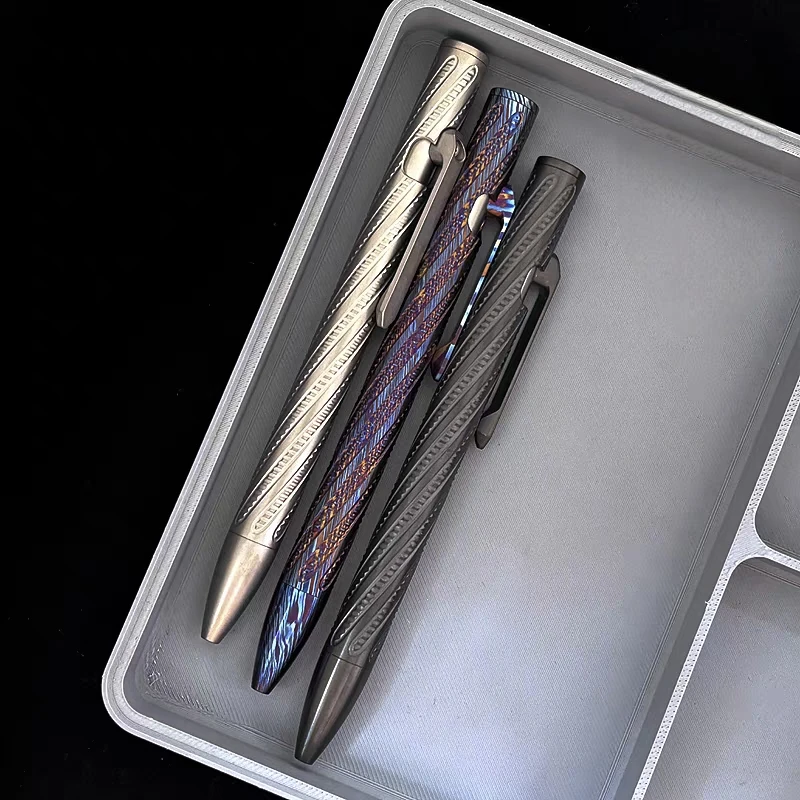 Dragon Spine Zirconium Titanium Alloy Damascus Neutral Pen High-End Business Office Signature Pen EDC Tactical Pen