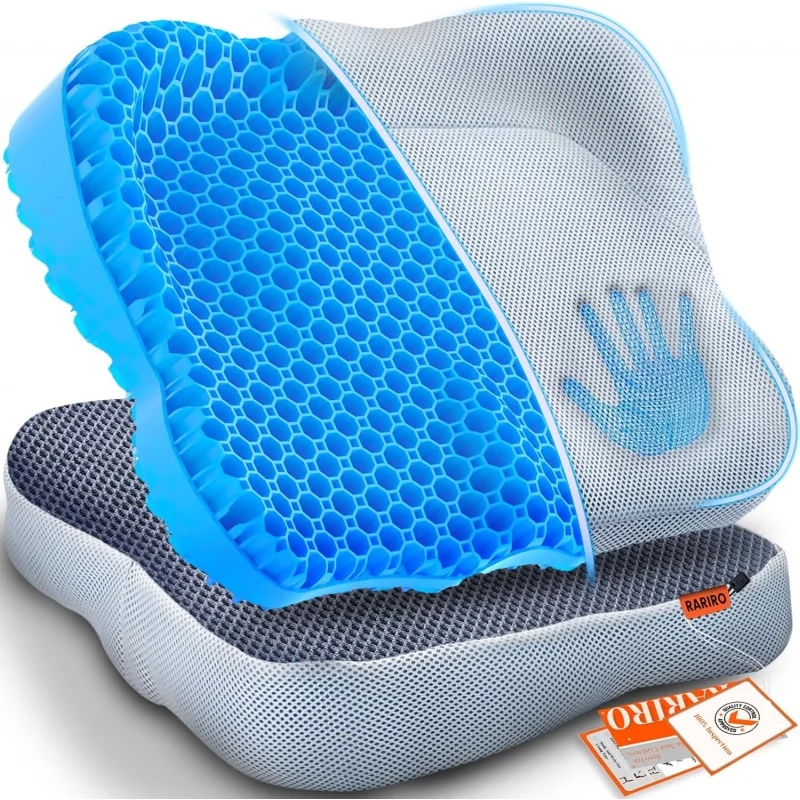 

with Ergonomic Zoning, Thicken Pressure Relief Gel Cushion for Office Chair, Car Seat, Wheelchair & Kayak, Brea