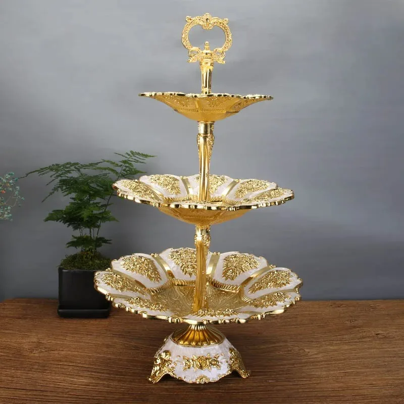 European wedding three layer fruit tray, wedding cake rack, dried fruit tray, party dessert rack