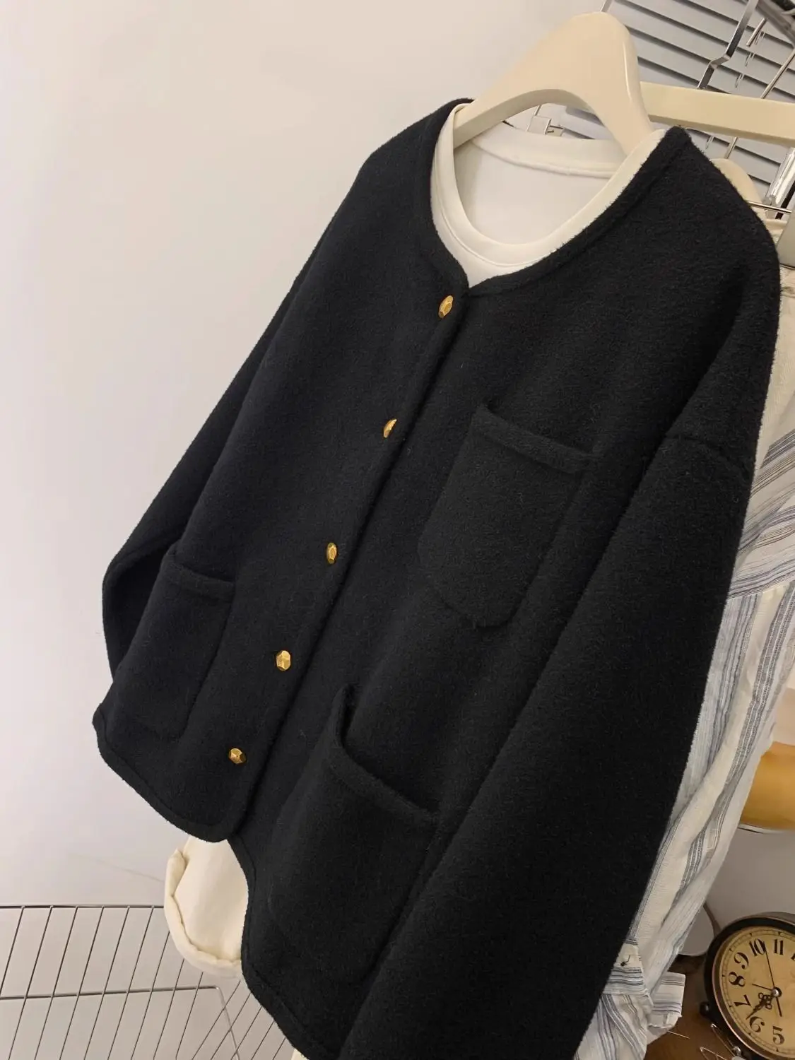 

plus Size Women's Fce Lined Thiened Slimming Outerwear Coat Autumn Winter Loose Versatile Warmth Commute Sle round Nec...