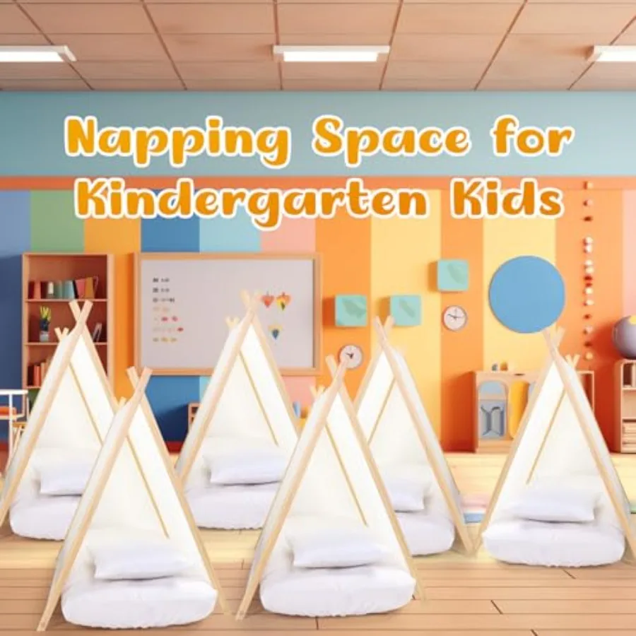4 sets tipi tent voor met opblaasbaar luchtbed hoeslaken en kusseneinzetstukken peuter speeltent wit wasbaar opvouwbaar voor ind