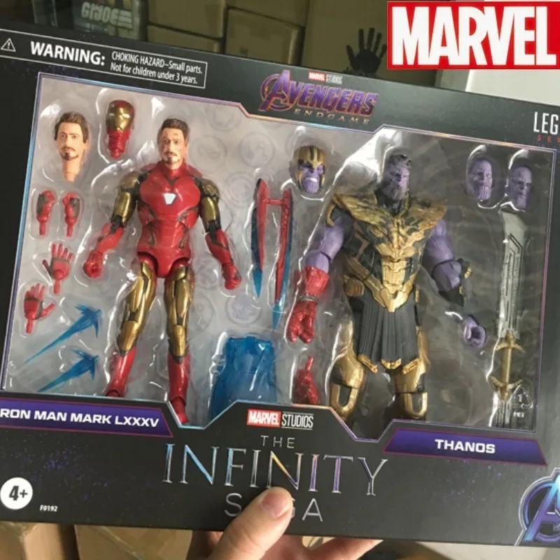 

In Stock Marvel Legends Series 6-Inch Scale Action Figure 2-Piece Toy Iron Man Mark 85 Vs. Thanos Collectible Infinity Saga Toys