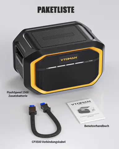 VTOMAN FlashSpeed1500 Extrabatteri 1548 Wh för VTOMAN FlashSpeed1000/FlashSpeed1500 kraftstation med 1500 W (3000 W topp) 8 best sales utomhusbatteri - №6