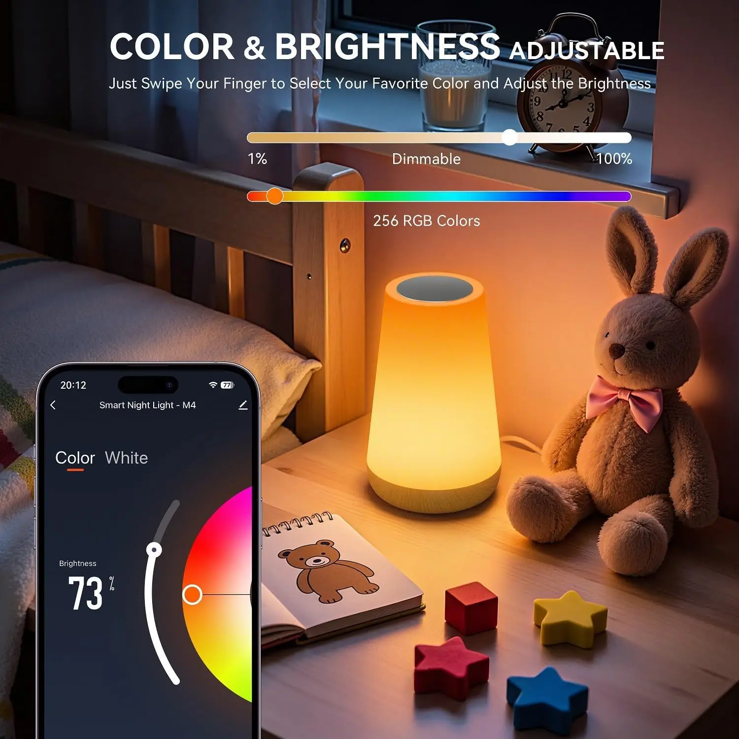 USB Rechargeable Tuya WiFi Smart Table Lamp Dimmable App Voice Control Desk Lamp RGB Touch Lamps Bedroom Night Light for Alexa