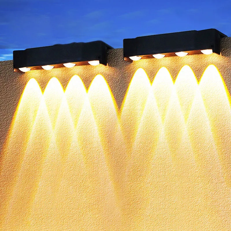 

Solar powered courtyard light, outdoor ultra bright wall wash light, household fence, garden entrance waterproof wall light