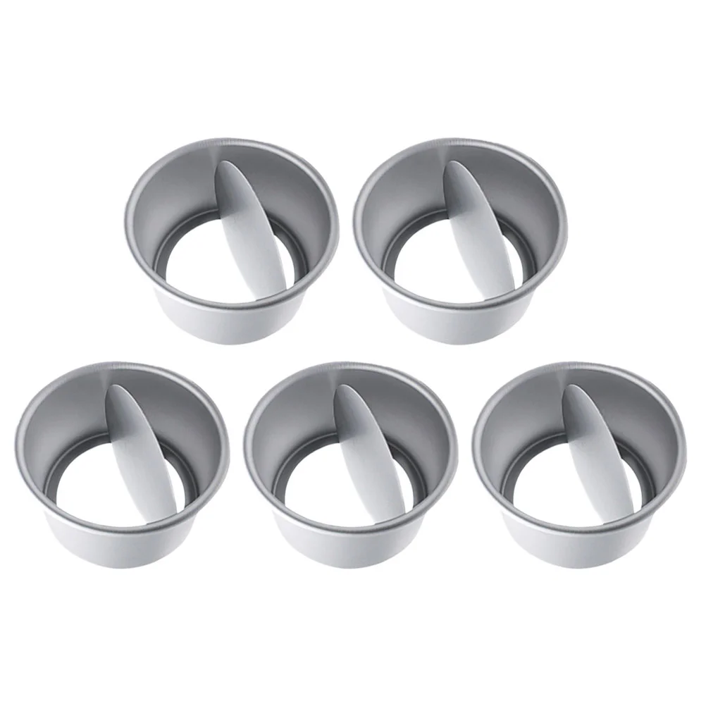 5 Pcs Cake Pan with Removable Bottom Live Mold Aluminum Alloy Stainless Steel 4 Round Bread