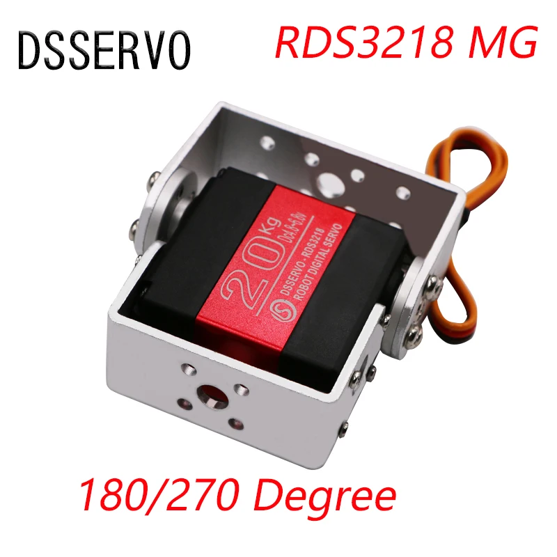 Dsservo 20KG RDS3218 Dual Shaft Digital Robot Servo Bracket 180 270 Degree High Torque Full Metal Gear Robotic Servo for Robot