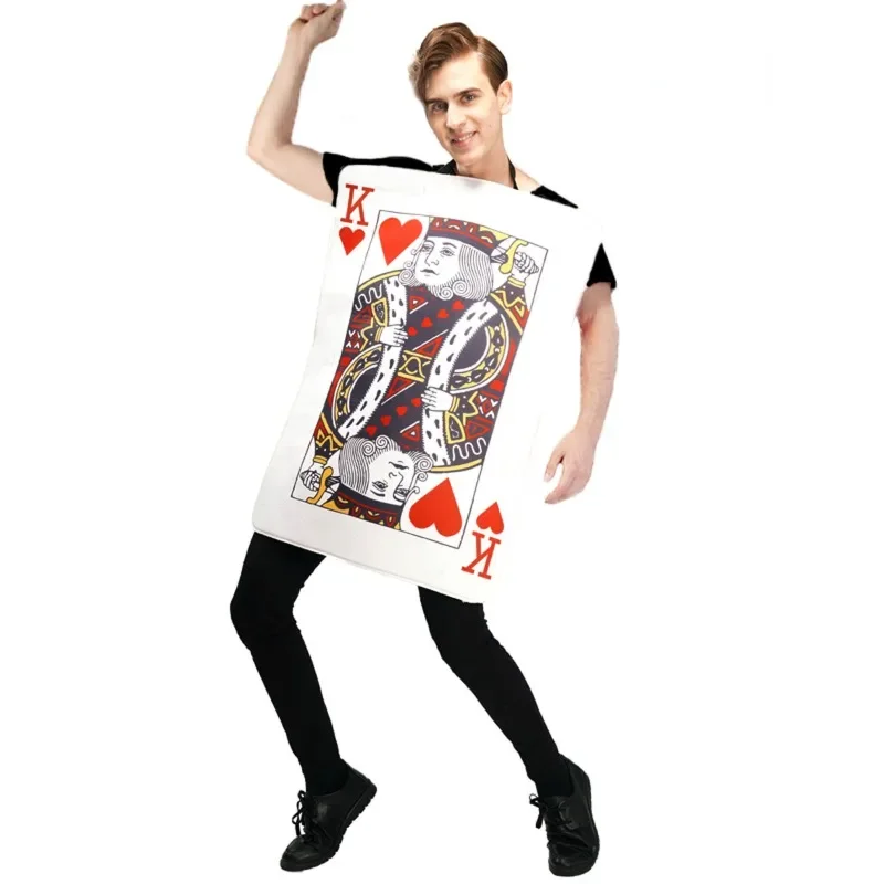 2025 Disfraces de pareja de poker para hombres y mujeres, ropa de fiesta divertida, reine des cœurs, roi des cœurs, carnaval