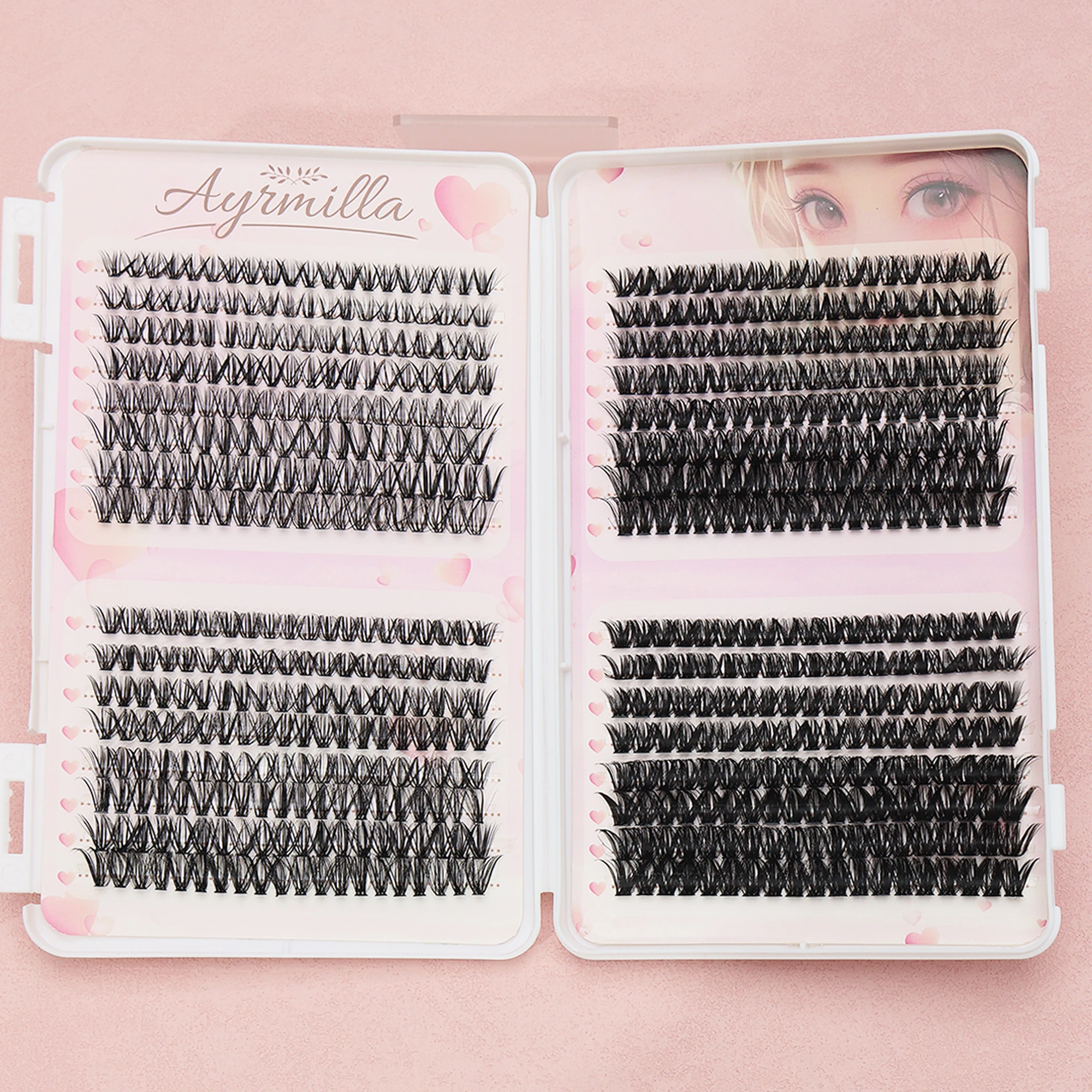 30P+40P DIY Cluster Lashes Mix Charm Style Eyelashes Extension False Eyelash Makeup Tool Russian Volume