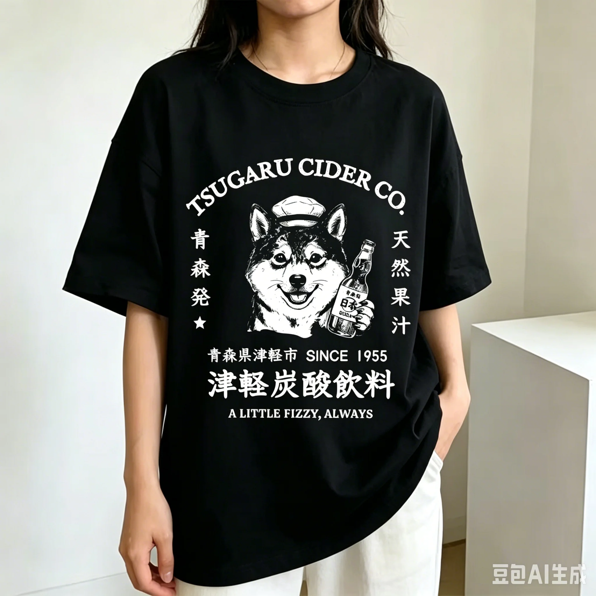 Japanese Shiba Inu Soda Meme T-shirt Vintage Tsugaru Cider Funny T-shirts Women Summer Tops High T Shirt