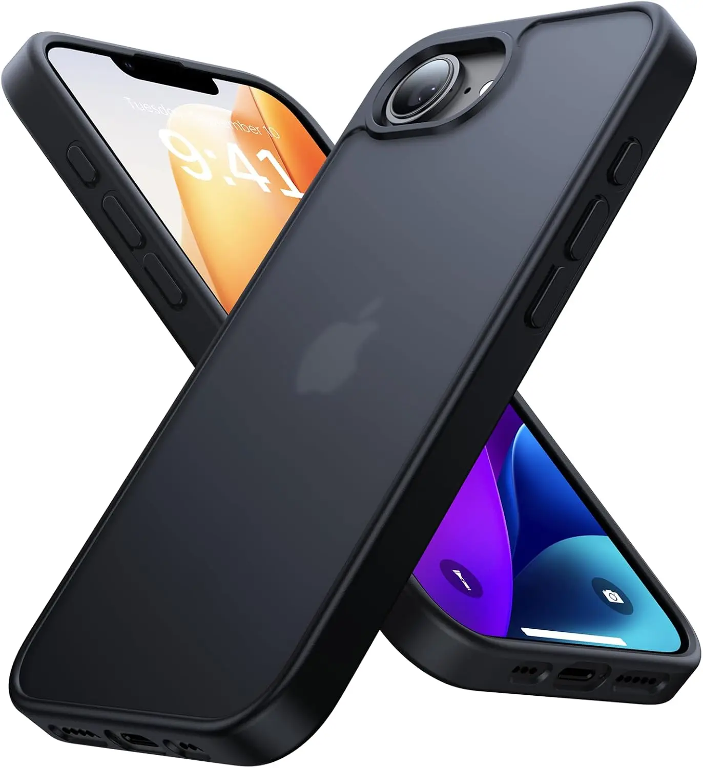 

Military-Grade Shockproof Case for iPhone 16e/17e, Anti-Slip Slim Translucent Cover, Black
