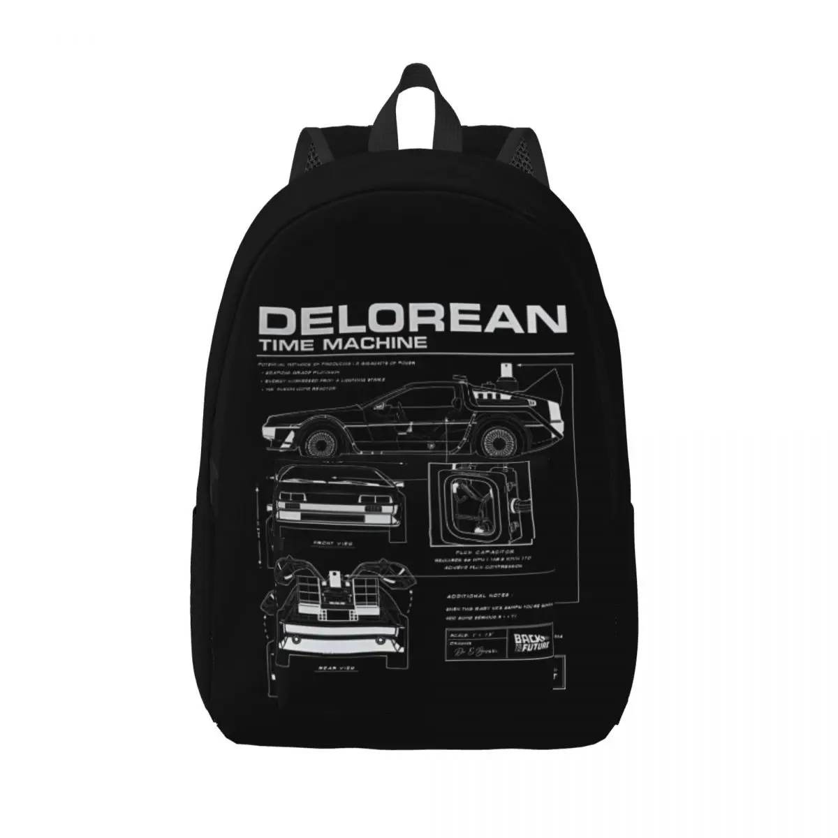 DeLorean-mochila de Regreso al futuro para hombre y mujer, morral fresco para el trabajo de estudiantes al aire libre, bolsas de lona para la universidad