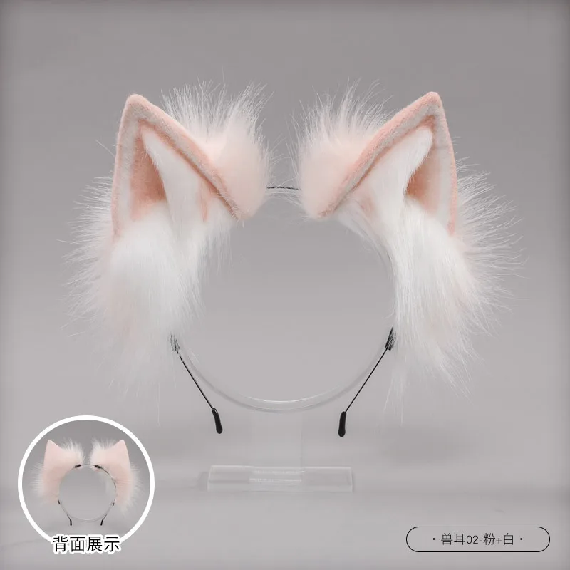 Kawaii Cat Orelhas Headwear para Meninas, Fox Ear Headband, Acessórios para Cabelo, Cosplay Hair Hoop, Festa de Halloween, Role Play, Costume Props