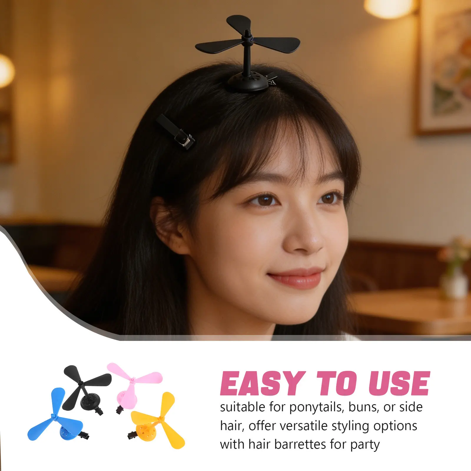 4Pcs Dragonfly Windmill Hair Clips Nonslip Snap Hairpins for Girls Pinwheel Barrettes Festival Hair Accessories