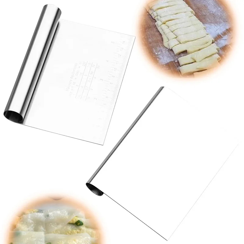 Cutting Tool Stainless Steel Scraper With Graduation Cutting Dough Scraping Intestines Non Stick Scraper Cutting Knife Mantou
