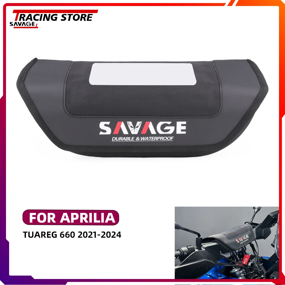 

2024 Motorcycle Handlebar Handle Bar Bag For Aprilia Tuareg 660 Waterproof StorageTool Travel With Navigation Touchscreen Phone