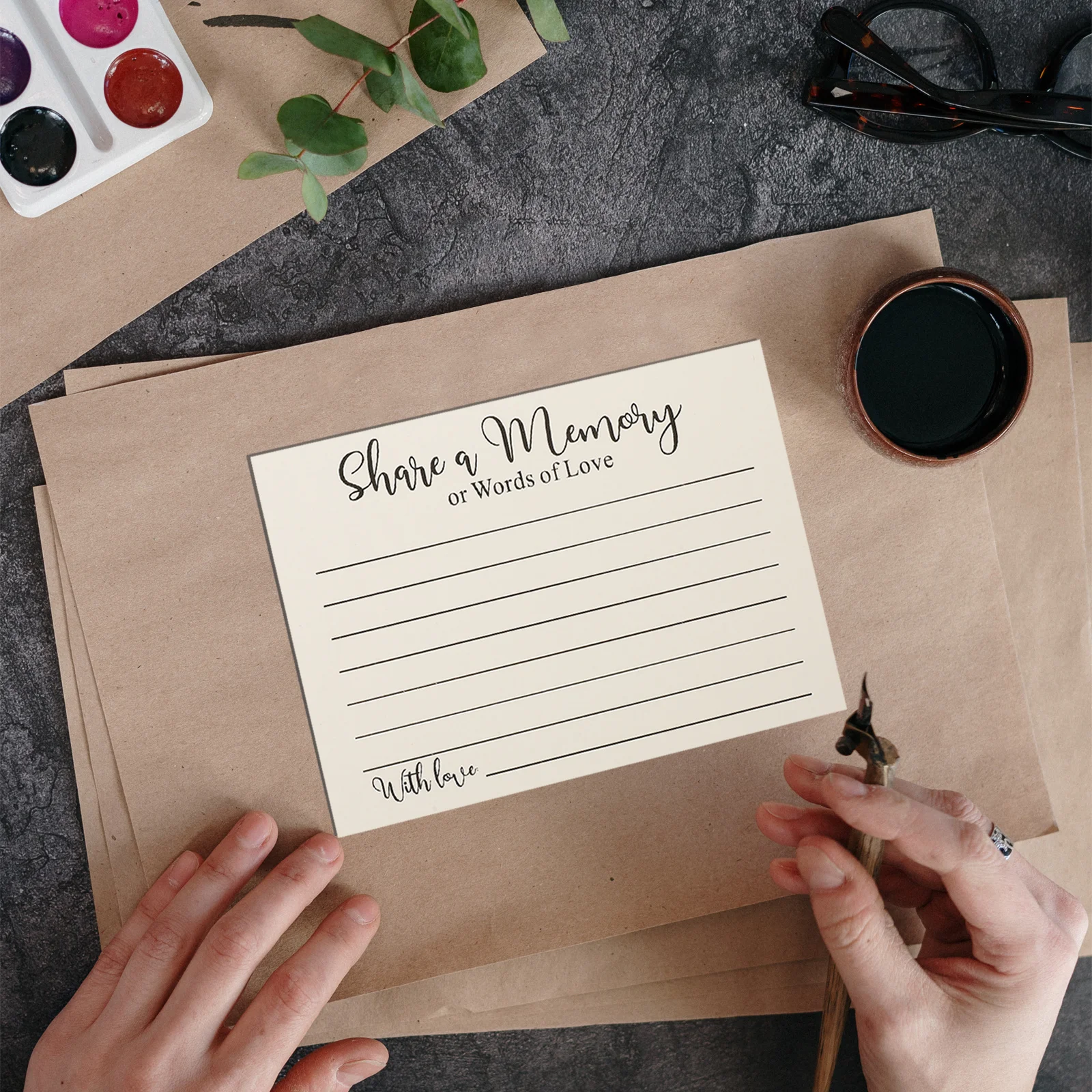 

1pcs Small Memorial Chic Share A Memory Celebration Funeral Birthday Retirement Keepsake Writing Cards