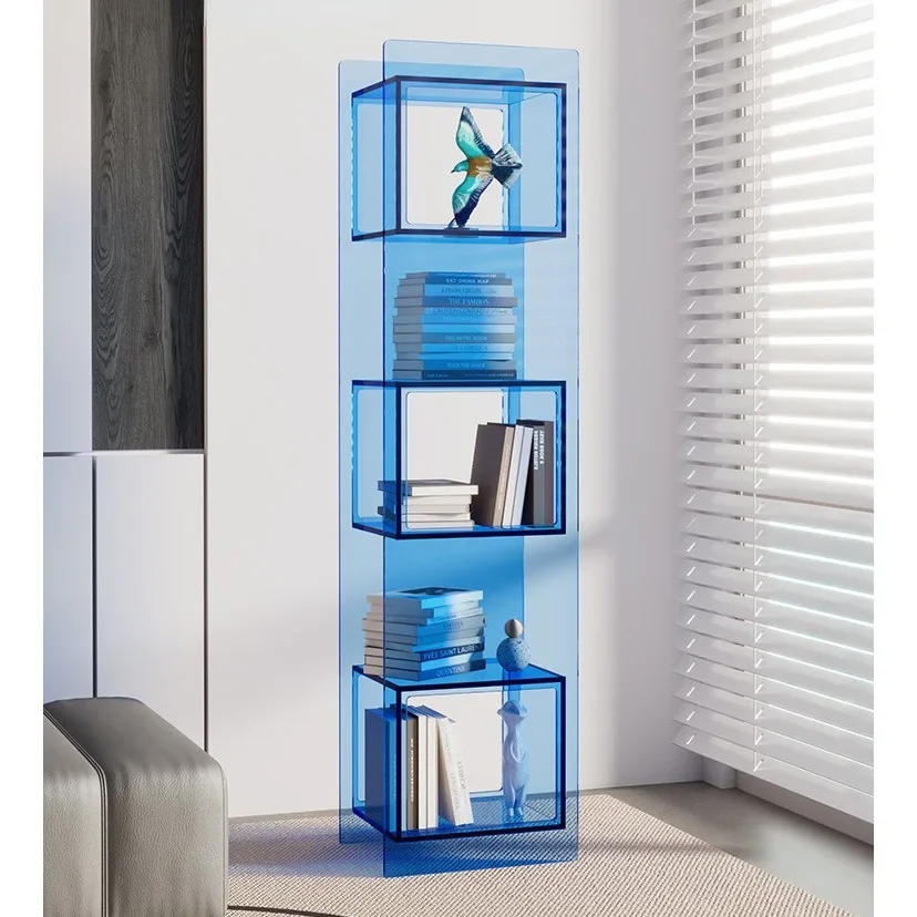 Transparent bookcase household multi-layer small bookshelf simple floor shelf