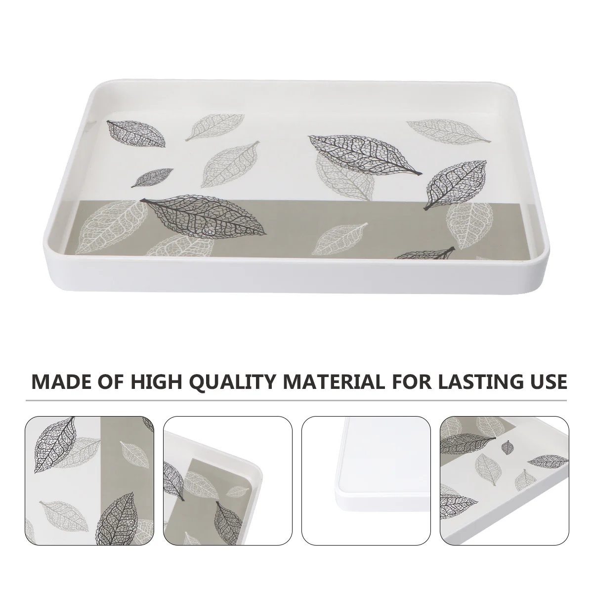 

1Pcs Nordic Rectangular Plastic Melamine Tray Light Grey Size L Food Serving Tray for Home Kitchen Restaurant Snack Breakfast