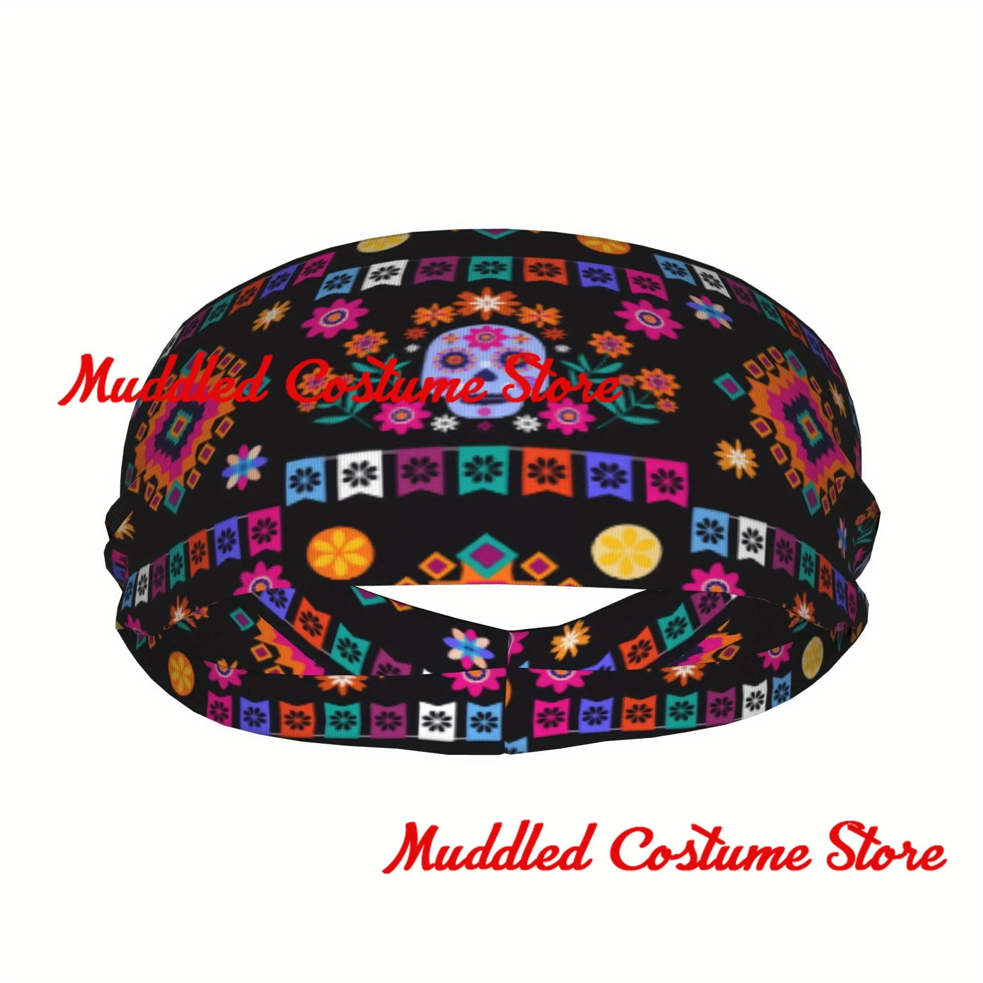 

Мексиканский скелет, забавная спортивная повязка на голову в мексиканском стиле Fiesta, эластичная повязка на голову для йоги и фитнеса, эластичная повязка на голову