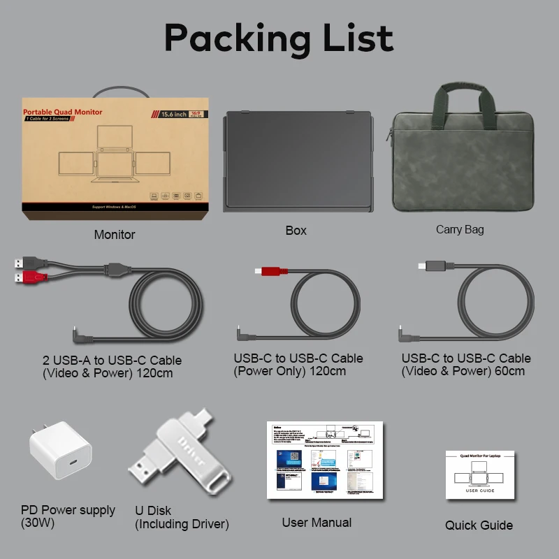 

2026 Hot Selling 1080P Portable Screen Monitor Oem Odm Full Hd Compatible With Multiple Systems Retractable Stand