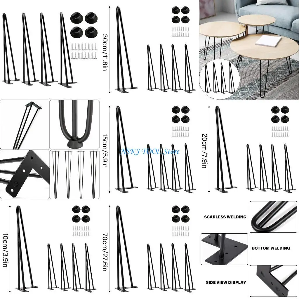 

L8RC 4 шт. ножки стола-шпильки металлические ножки журнального столика фурнитура легко устанавливается