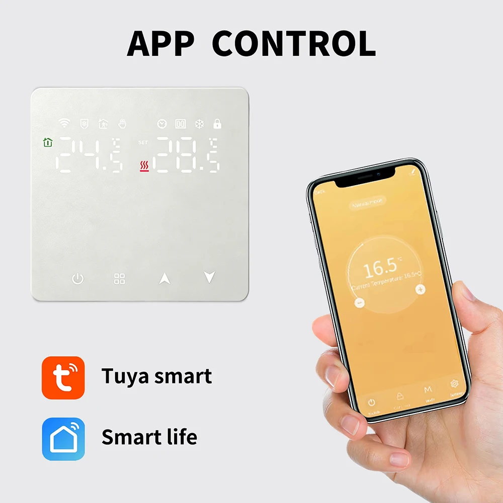 2026 New Tuya WiFi Smart Thermostat Touch Screen Programmable Floor Heating Temperature Controller Works with Alexa Google Home